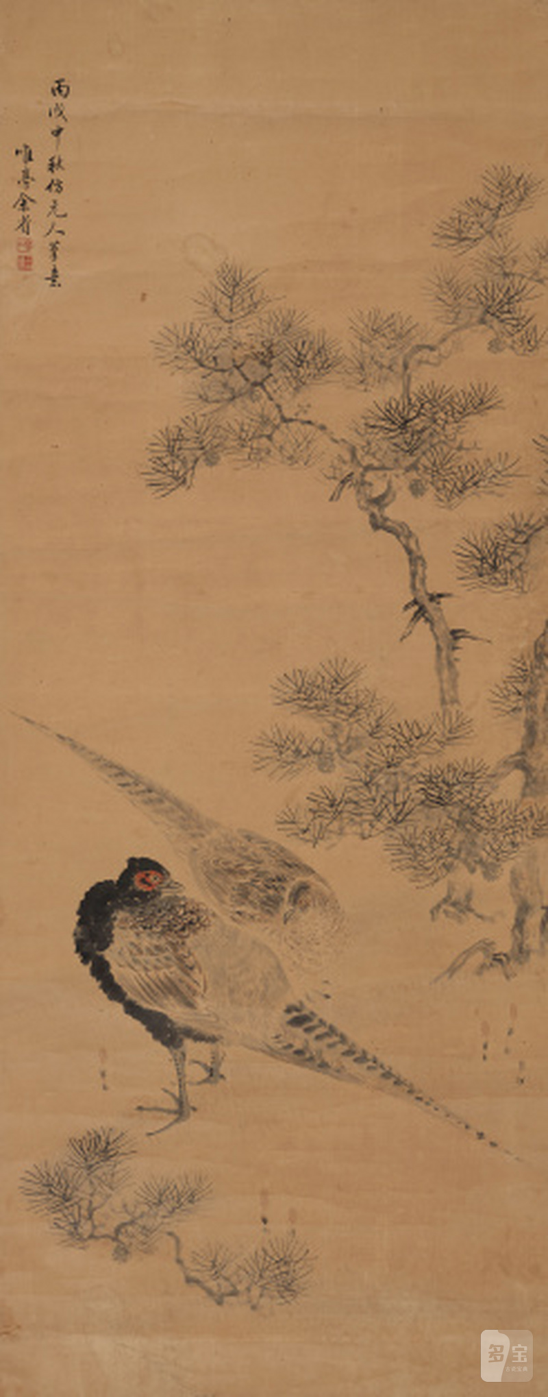 余 省（1692-1767） 松林锦鸡